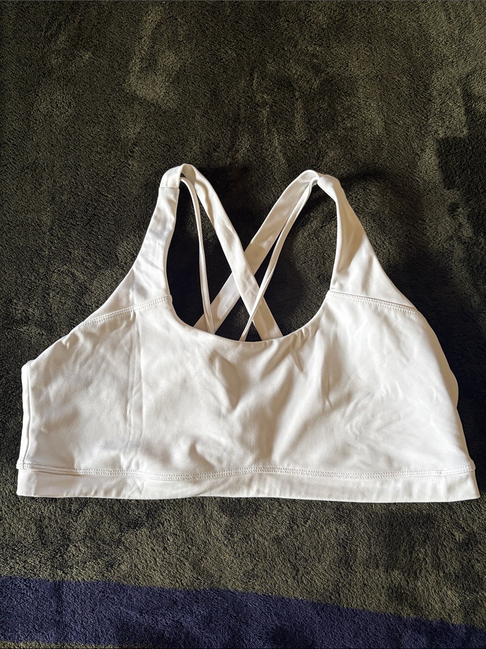 BuffBunny White Crisscross Back Sports Bra